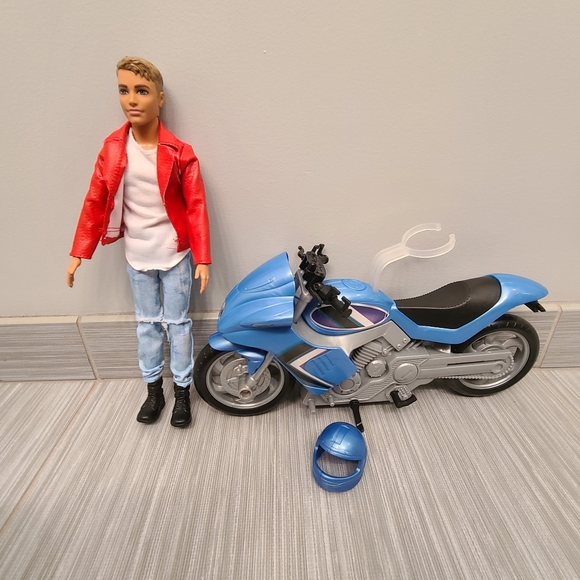 Barbie Pink Passport Ken Doll With Motorcycle
